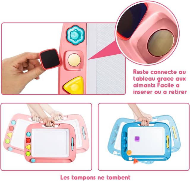 Detalle de SGILE grande planche à dessin magnétique 4 couleurs 42 × 33 cm