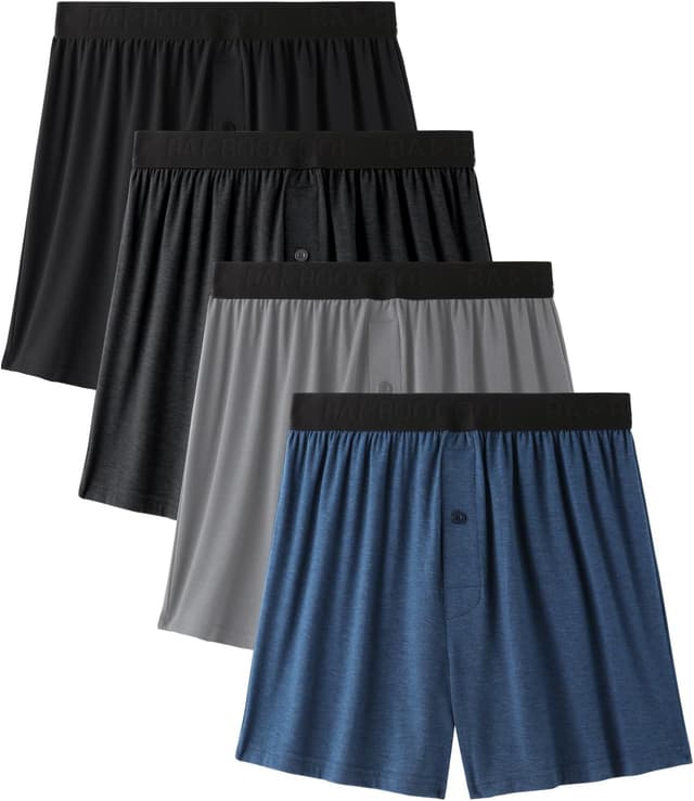 Thumbnail 6 de BAMBOO COOL Mens Bamboo Boxer Shorts 4 Pack