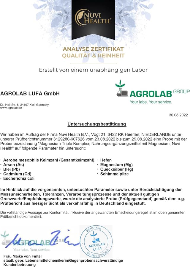 Thumbnail 6 de Nuvi Health Magnesium Komplex – 240 Kapseln (375 mg elementares Magnesium/Tag) – vegan & laborgeprüft