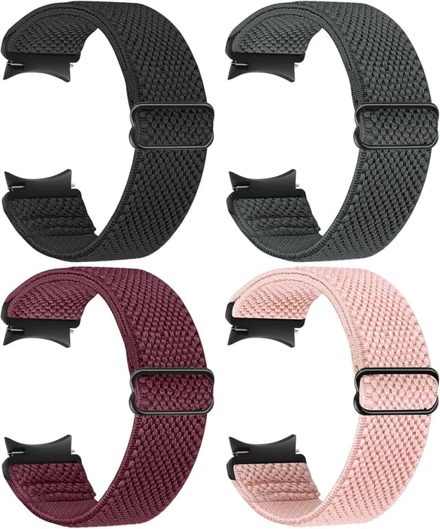 Detalle de Yunshare Elastic Watch Straps for Samsung Galaxy Watch 7/6/5/4/FE (Stretch Nylon Solo Loop, 40–47mm)