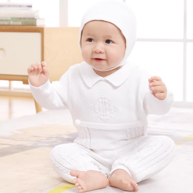 Thumbnail 1 de Booulfi Baptism Outfit for Boys White Romper