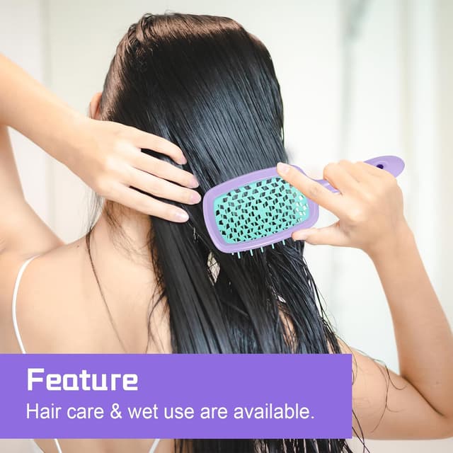 Detalle de LORSEX Haarbürste 2er Pack – Entwirrbürste für Naturhaar, rosarot + hellgrün