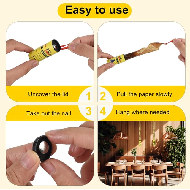 Detalle 2 de 50 Pack Fly Catcher (30 Fly Strips + 20 Fungus Gnat Killer) TRllTECH for indoor and outdoor use