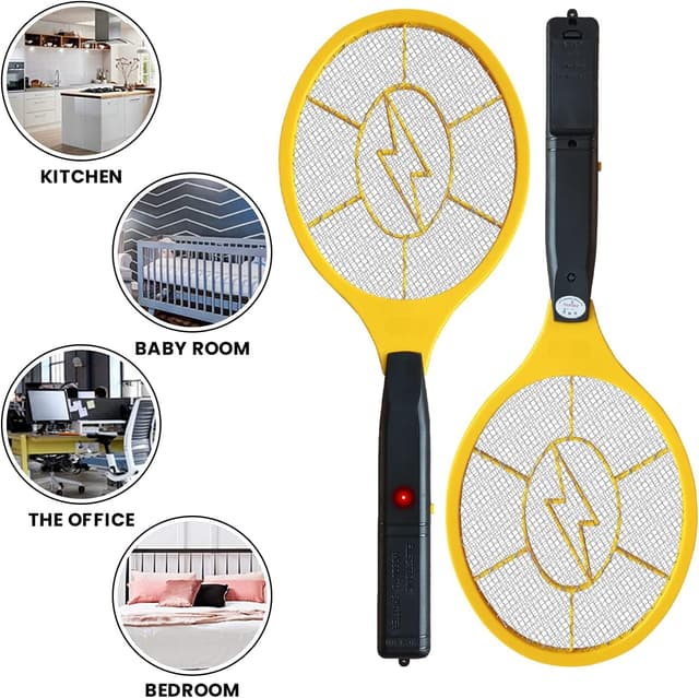 Detalle 2 de KK'S GLAMS Electric Fly Swatter Bug Zapper Racket (battery-operated) for indoor & outdoor pest control