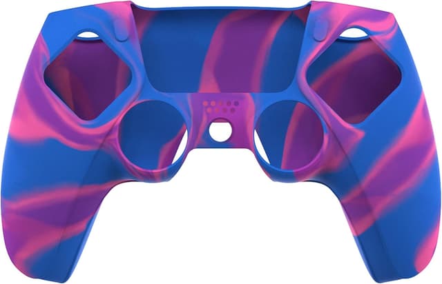Detalle de PlayVital Pure Series Dockable Anti-Slip Silicone Cover Skin for PS5 Wireless Controller (Dockable model) – Pink & Purple & Blue
