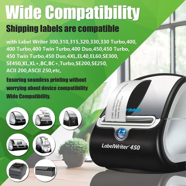 Detalle de Printing Pleasure 28x89 AddressLabels (99010) – Self-adhesive shipping & mailing labels for LabelWriter 4XL