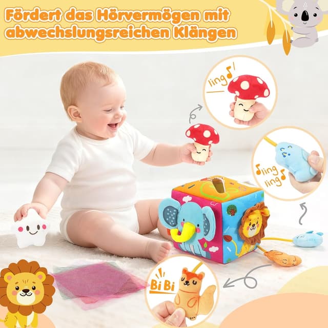 Detalle 2 de URMYWO Montessori Baby Spielzeug Tissue Box 6 12 Monate