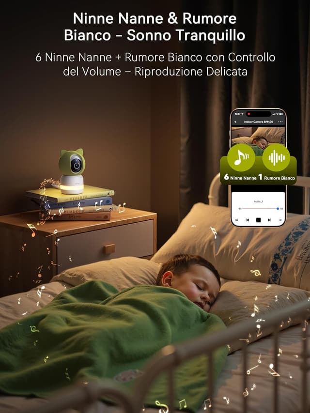 Thumbnail 4 de 2K 4MP Baby Monitor Telecamera WiFi 355°