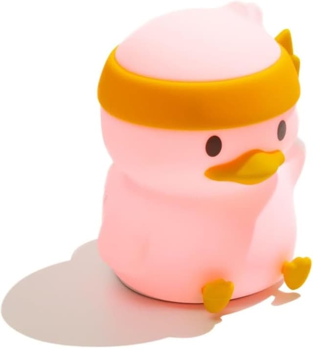 Detalle de Muitomas lampada in silicone a forma di anatra per bambini, luce touch morbida per cameretta (bianca)
