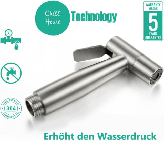 Detalle de Chill House Kit doccetta per bidet in acciaio inox 304 con doccino e rubinetto 2 vie, idroscopino ad alta pressione