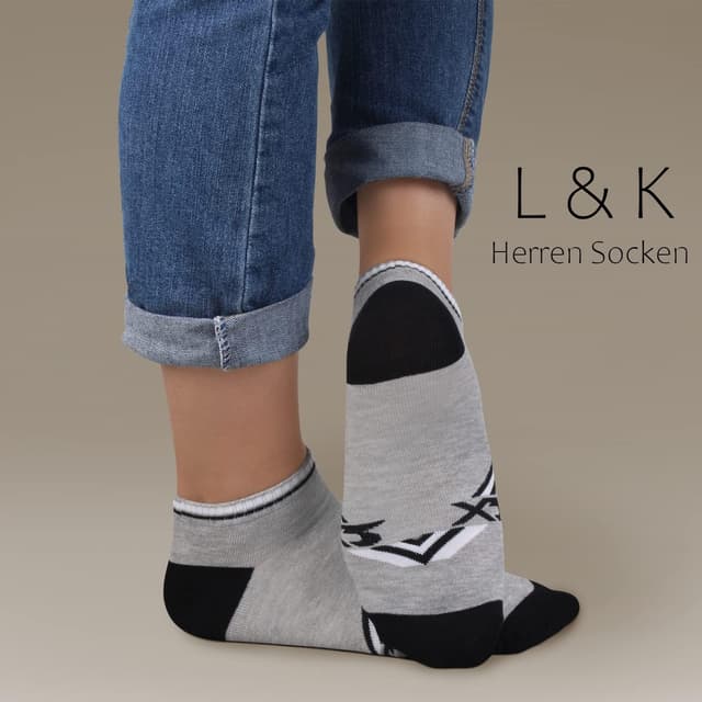 Detalle 2 de L&K 10/12 : paire de chaussettes de sport homme en coton respirant multicolores 2121VA