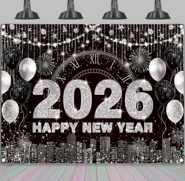 Thumbnail 1 de BINQOO 2026 New Year Eve Backdrop 7x5 ft 🎉