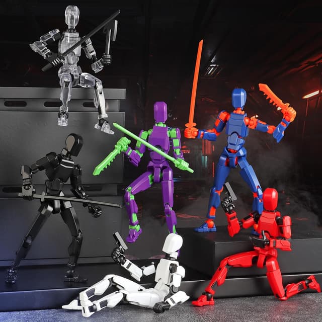 Detalle de 13 Action Figure Set (6PCS) T-Robot 13 by BOZOBO — Articulated, Movable 3D-Printed Titan Figures