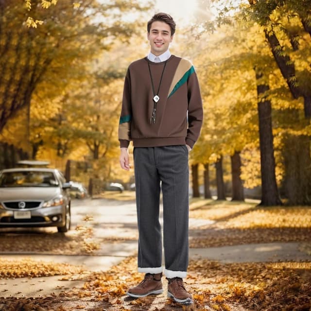 Detalle de Herren Sweatshirt Rundhals Covisoty 80 % Baumwolle