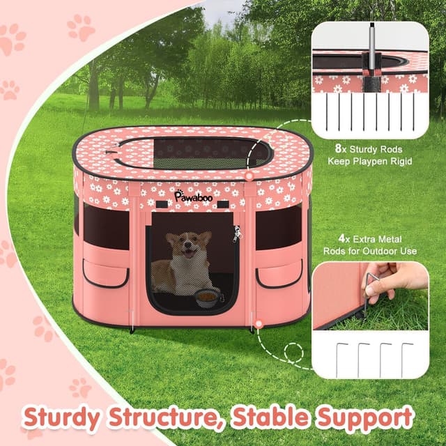 Thumbnail 4 de Pawaboo Tragbarer Haustierstall L Hellrosa