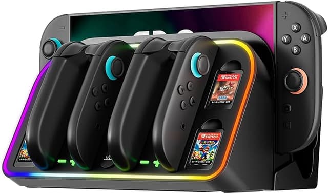 Detalle de Base de Carga Nintendo Switch 2 Joycon 🔋 4 en 1 con LED