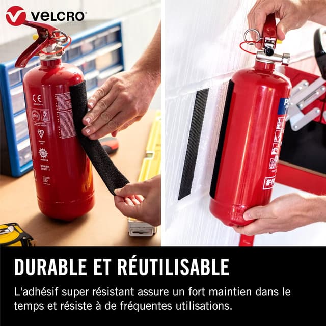 Detalle de VELCRO Brand rouleau de velcro adhésif double face industriel coupe à la longueur, blanc (50 mm x 100 mm)