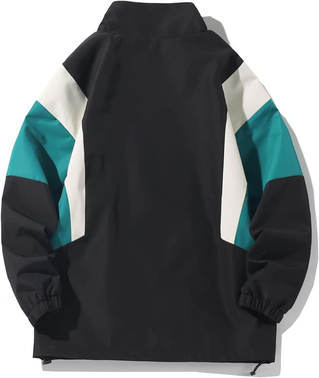 Detalle 2 de GURUNVANI veste patchwork homme coupe-vent vintage à fermeture éclair intégrale