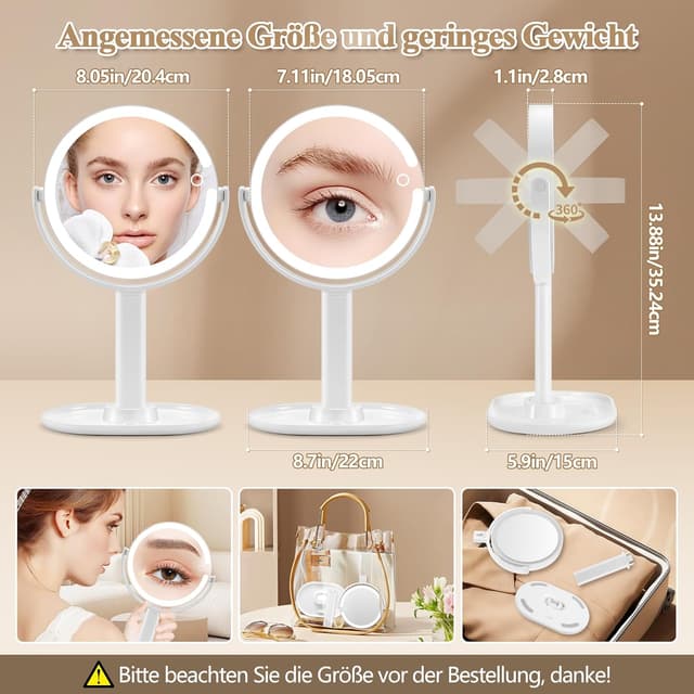 Thumbnail 4 de MOMOKUBA Kosmetikspiegel 20fach mit Licht