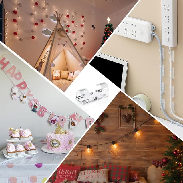 Thumbnail 1 de VIPMOON 70 Pcs self-adhesive cable clips