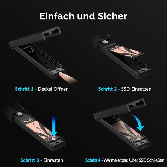 Thumbnail 4 de SABRENT EC-SNVE NVMe Gehäuse 10 Gbps 💾