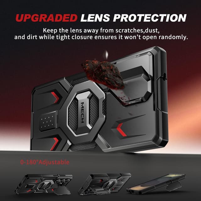 Thumbnail 5 de TONGATE for Samsung Galaxy S26 Ultra Case with Magnetic Stand, MagSafe Compatibility, Camera Cover & Ring Holder (Black)