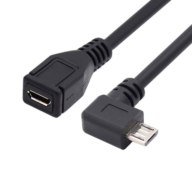Detalle de CY Micro-USB 2.0 Verlängerungskabel 90° abgewinkelt (Stecker auf Buchse), 0,5 m