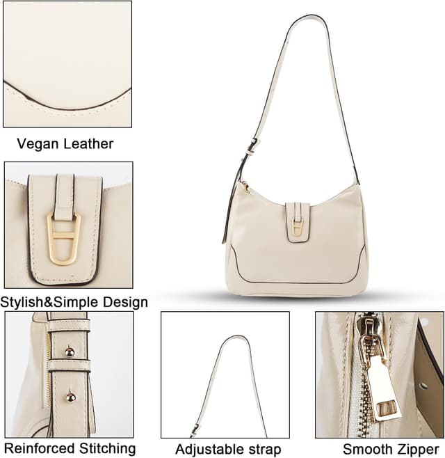 Detalle de Women’s crescent shoulder bag hobo bag with adjustable crossbody strap (PU leather)