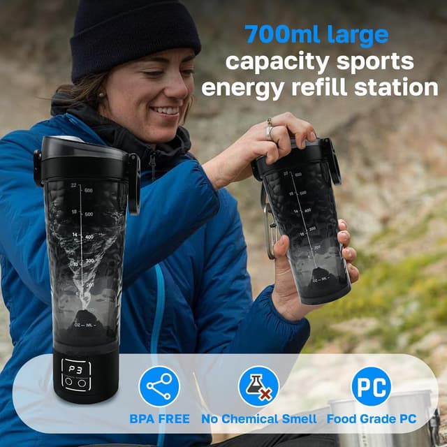 Detalle 2 de Electric protein shaker bottle 700ml