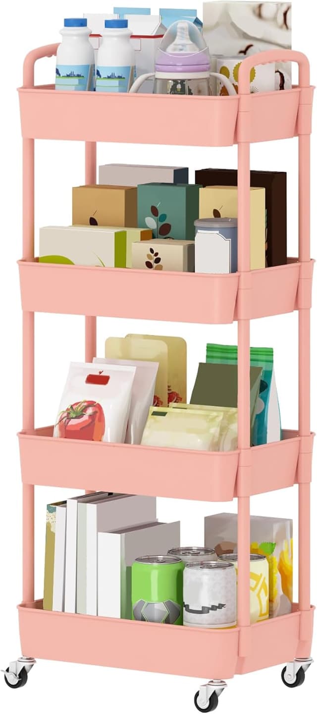 Detalle de Sywhitta 4-Tier Rolling Utility Cart 4-Tier