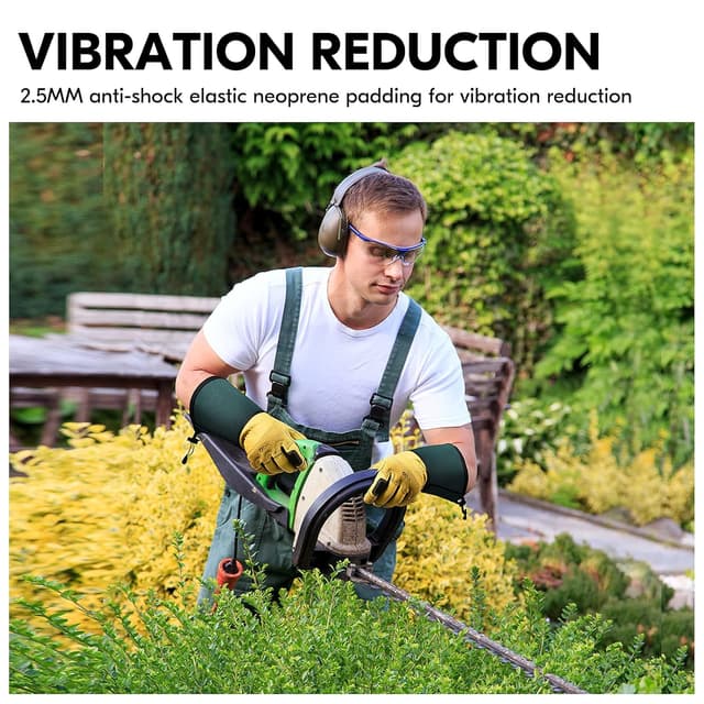 Detalle de Guanti da giardinaggio lunghi Vgo... in pelle antispina, antivibranti e touchscreen (1 paio)