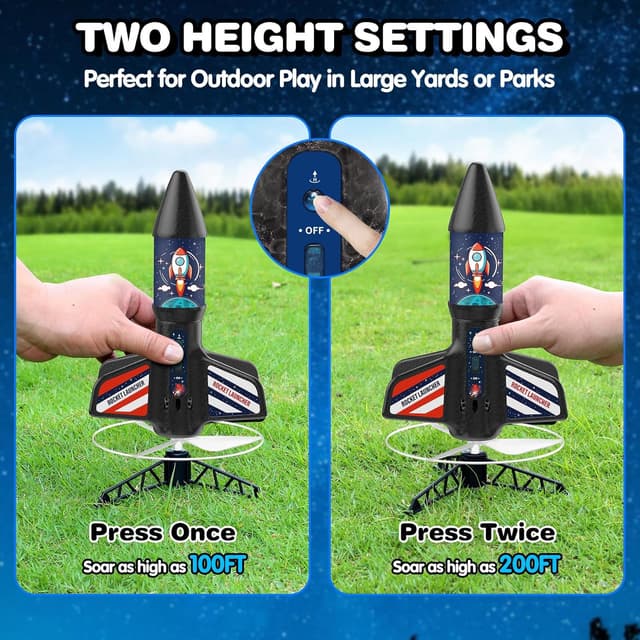 Detalle de Eieymct Rocket Launcher for Kids (Self-Launching, 200 ft Outdoor Electric Launch Set)