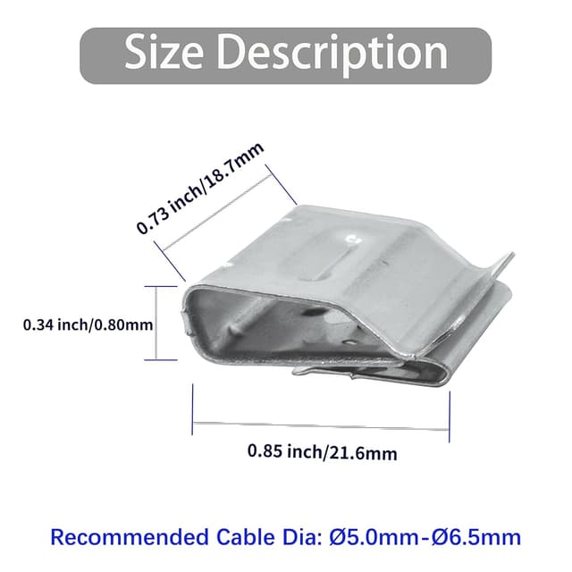 Thumbnail 4 de Zolunu Solarpanel Kabelklemmen 50 Stück Edelstahl 304