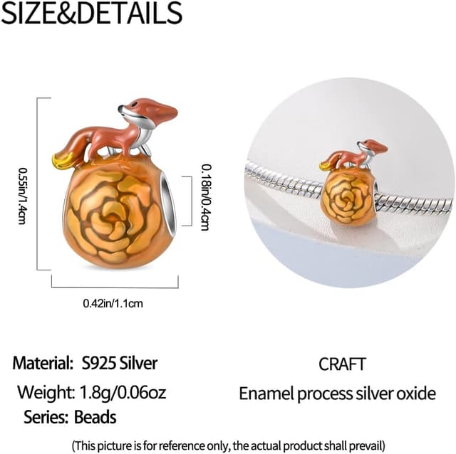 Detalle 2 de KUNSIR Charm Anhänger Damen aus 925 Sterling Silber mit Zirkonia – für Armband- und Halsketten-Charm (kompatibel zu europäischen Bändern)