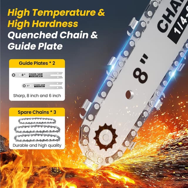 Thumbnail 5 de Mini Motosierra Batería 8000mAh, 1000W Sin Escobillas 🪚