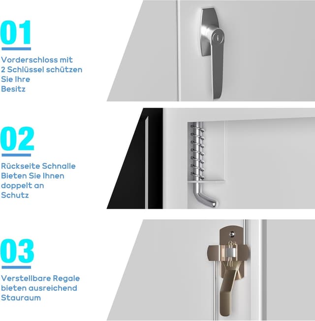 Detalle de Metallschrank SUPEER 90 cm H mit 2 Böden