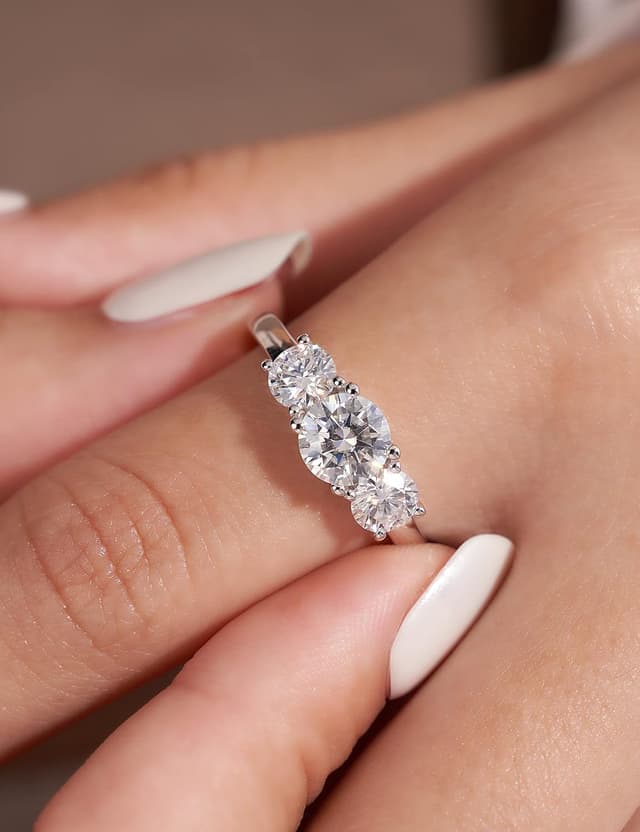 Thumbnail 2 de IMOLOVE Moissanite Wedding Band Size 4-11 💍