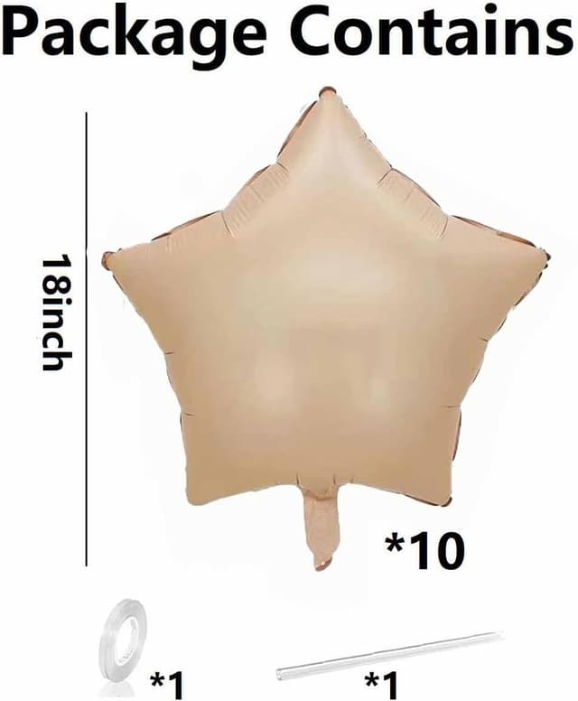 Thumbnail 1 de Stern Folienballons Aprikose 18 Zoll 10 Stück