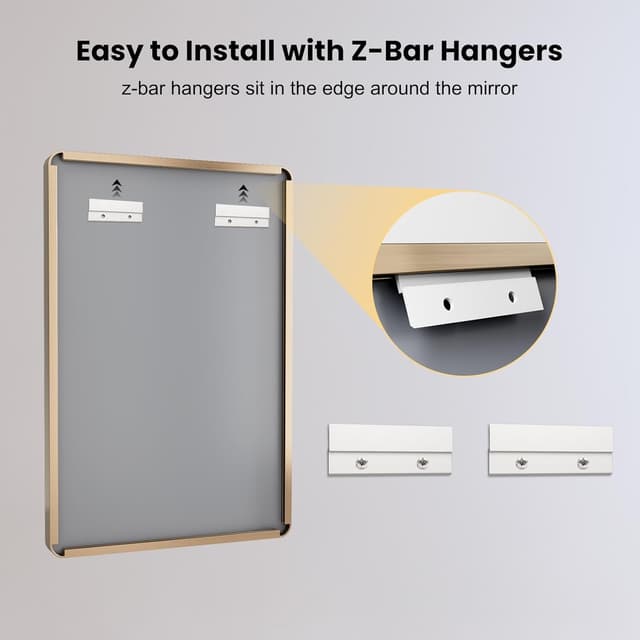 Thumbnail 5 de LOAAO 30 x 36 in Gold Brushed Vanity Mirror