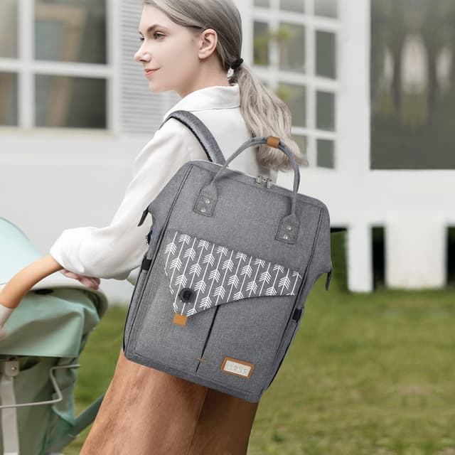 Thumbnail 6 de Lekebaby Baby Wickelrucksack Grau 23 l