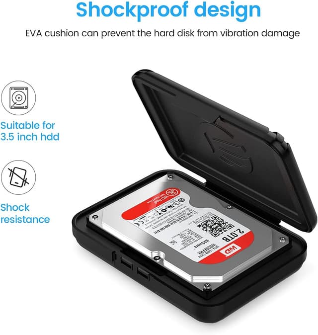 Detalle de ORICO PHXBK custodia esterna per hard disk da 3,5 pollici antistatica e antiurto