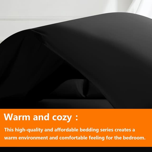 Detalle 2 de TAIMIT Twin Size Comforter Set (5-Piece) Bed in a Bag, Black Reversible Comforter with Sheets & Shams