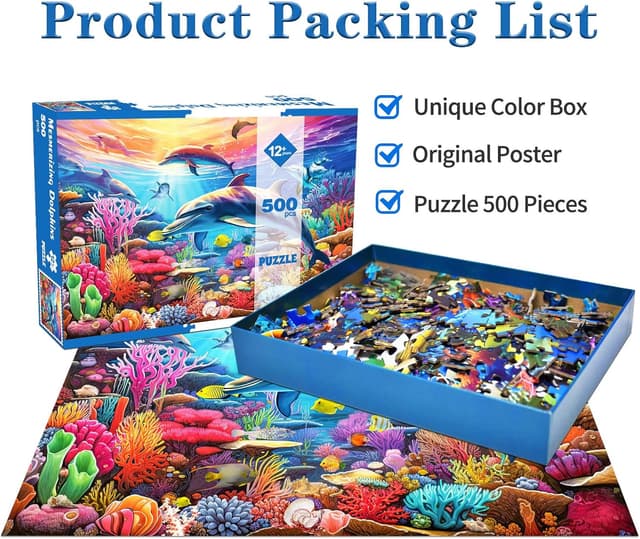 Detalle 2 de Dolphins 500-Piece Jigsaw Puzzle