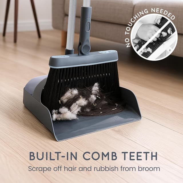 Detalle 2 de CUQOO Long Handled Dustpan and Brush Set