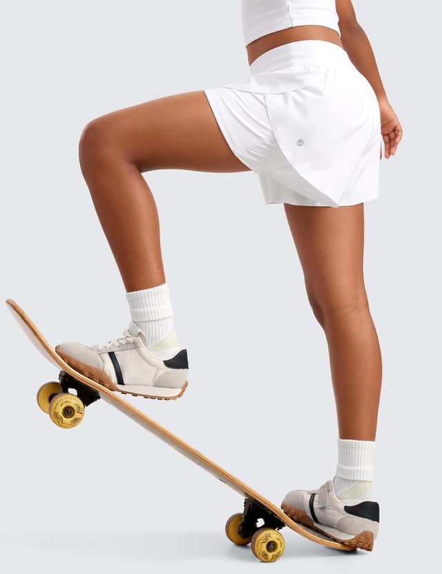 Detalle de CRZ YOGA Filles short 2 en 1 dauphin athlétique : hauteur + poches pour la course et le tennis