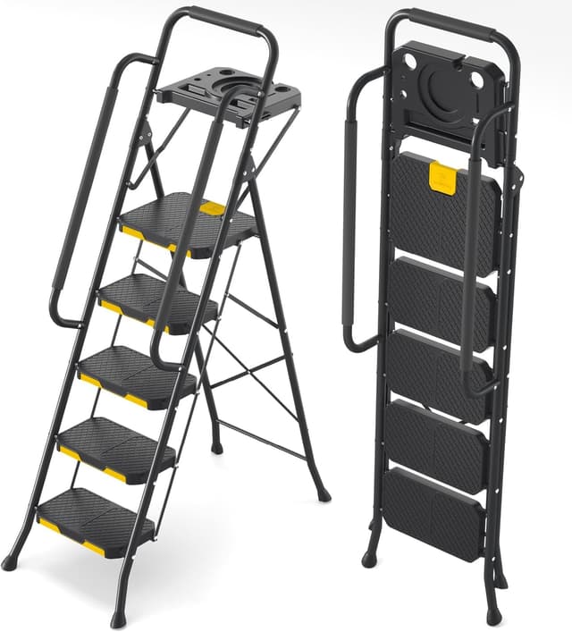 Imagen de KINGRACK 5 Step Ladder with Tool Tray 5-step 🪜 en OfertitasTOP