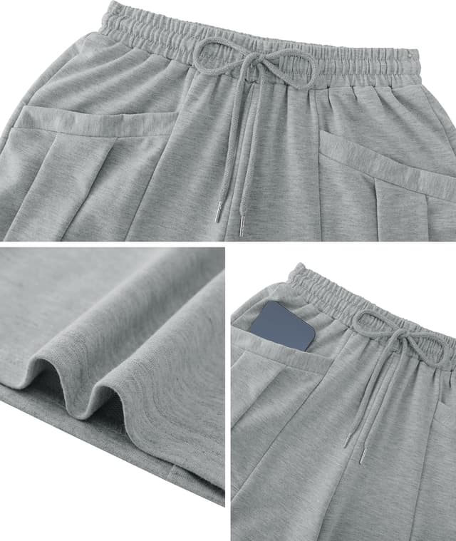 Detalle 1 de Aottori Short en coton femme, taille haute