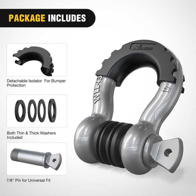 Detalle 2 de Nilight 2 Pack D-Ring Shackle 41,887 lbs