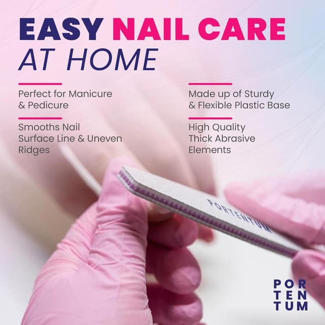 Detalle de PORTENTUM Nagelfeile 100/180 (16er Pack) – doppelseitig, trapezförmig, Kern in Lila