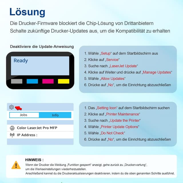 Detalle 2 de 207A Toner 4er-Set mit Chip kompatibel für HP (schwarz, cyan, gelb, magenta) für Color LaserJet Pro M283/M282/M255
